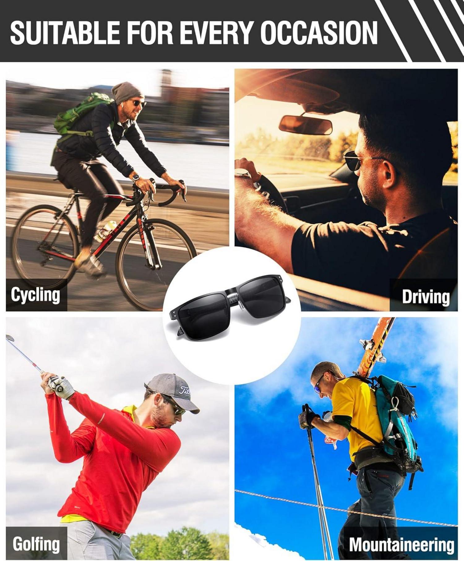 Sonnenbrille Herren Polarisiert Sportbrille Leichte Kohlefaser UV400