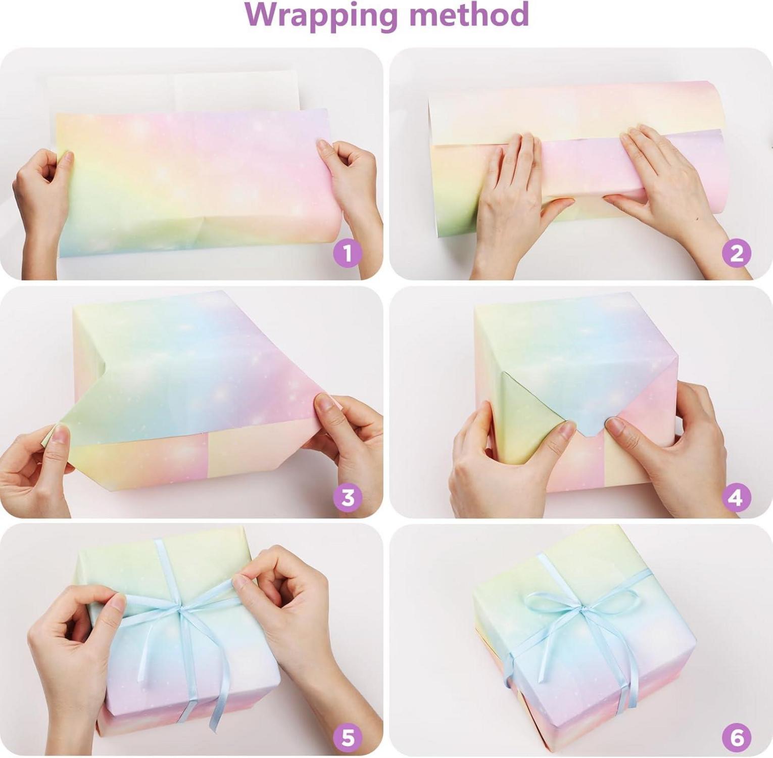 Fantasy Geschenkpapier Set Geburtstag 6 Blätter 50x70cm Geschenkverpackung