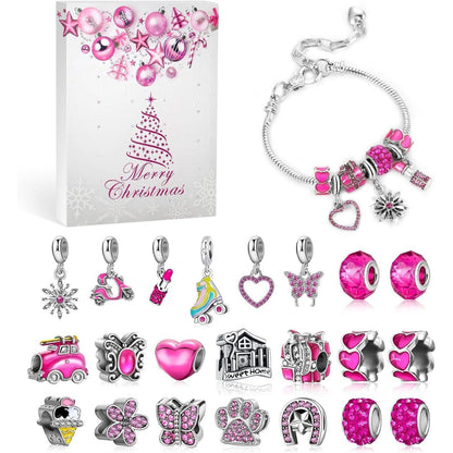 Rosa Schmuck Adventskalender Mädchen 2024 DIY