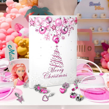 Rosa Schmuck Adventskalender Mädchen 2024 DIY