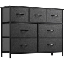 YITAHOME 7 Schubladen Kommode Stoff Schwarz Grau