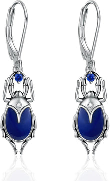 Käfer Ohrringe Sterling Silber Lapislazuli Vintage Geschenke
