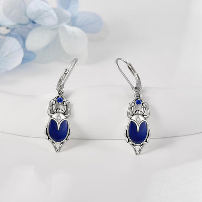 Käfer Ohrringe Sterling Silber Lapislazuli Vintage Geschenke