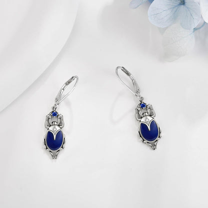 Käfer Ohrringe Sterlingsilber Lapislazuli Vintage Schmuck