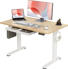 Höhenverstellbarer Schreibtisch mit Schublade, Standing Desk 120x60