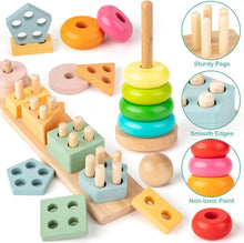 Montessori Holzspielzeug Stapelturm Puzzle Motorikspielzeug