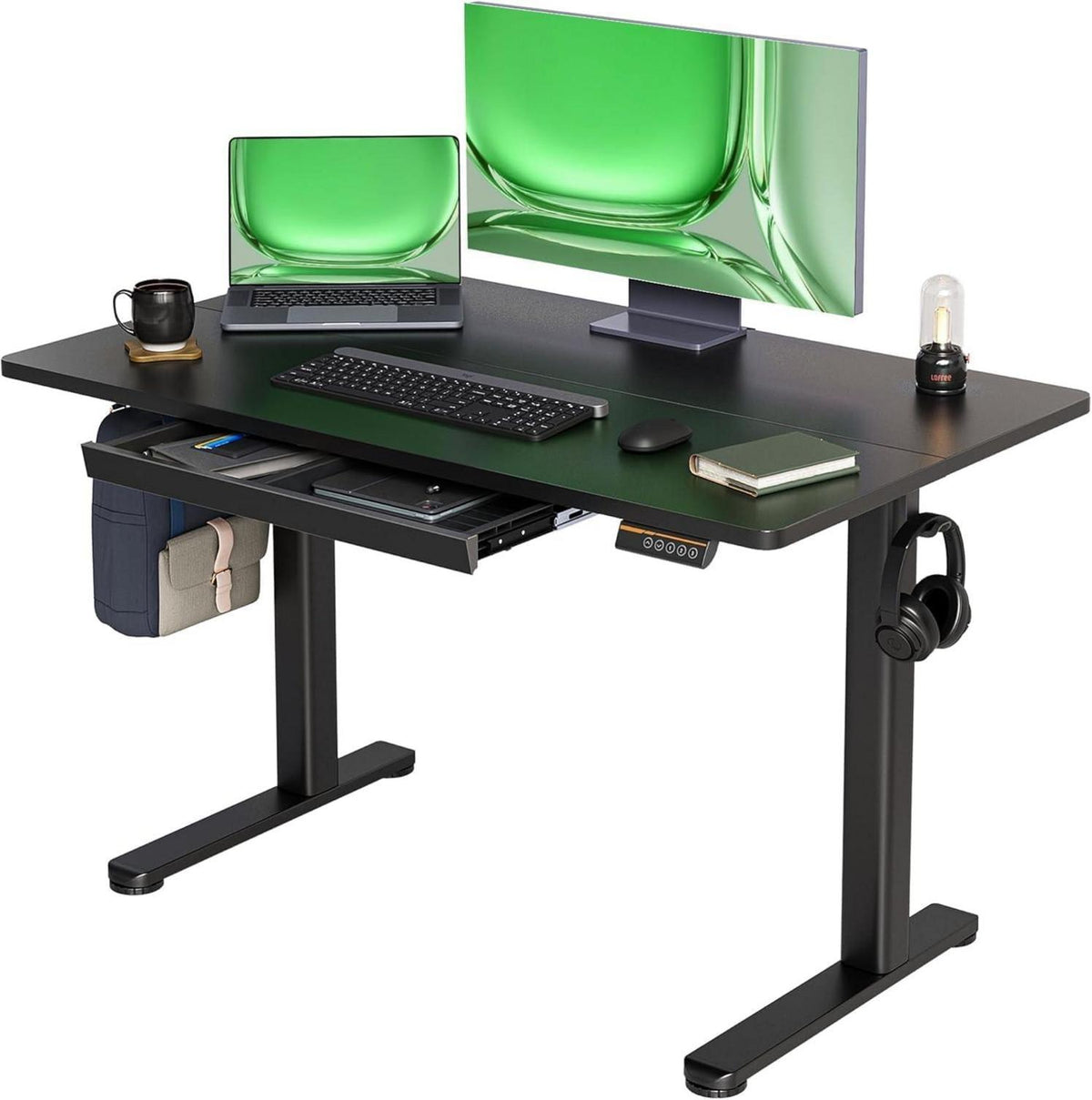 Elektrisch Höhenverstellbarer Schreibtisch 120x60 cm mit Schublade