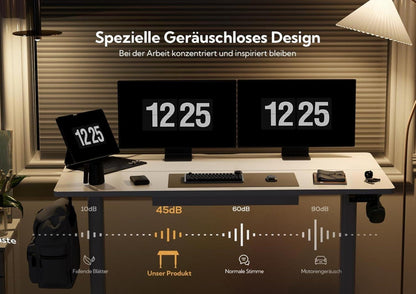 Höhenverstellbarer Schreibtisch Elektrisch 140x60 cm Weiß mit