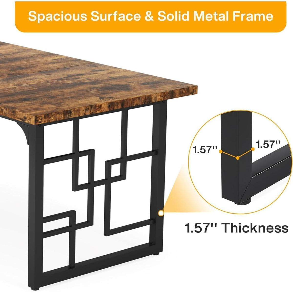 Industriedesign Schreibtisch Holz Metall 160x80x75 cm