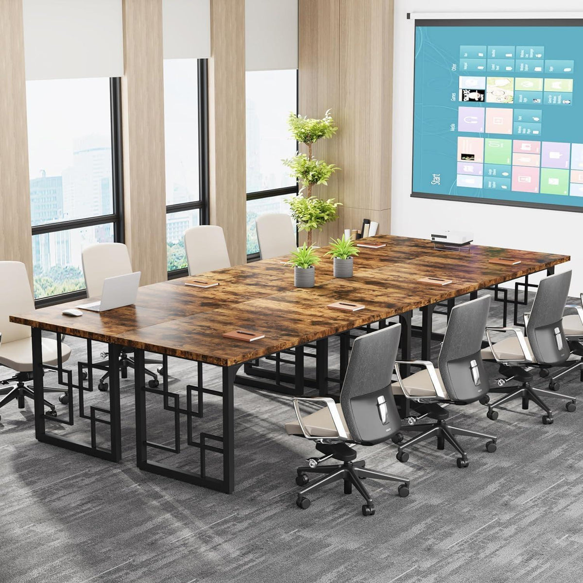Industriedesign Schreibtisch Holz Metall 160x80x75 cm