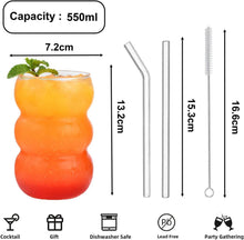 ALINK Bubble Gläs 4er Set Trinkglas 550ml gerillt Latte