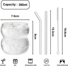 4er Set Trinkglas 380ml geripptes Wavelongdrinkglas