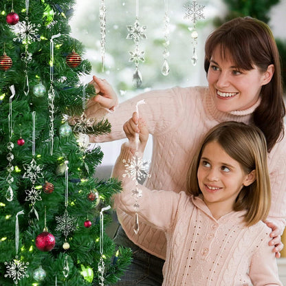 10er Set Kristall Schneeflocken und Eiszapfen Weihnachtsbaum