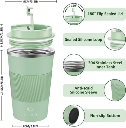 Thermobecher Edelstahl Isolierbecher Travel Mug 380ml Vakuum