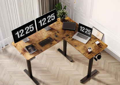 Höhenverstellbarer Eckschreibtisch 160x140cm Dual-Motor