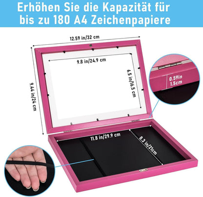 A4 Kinderbilderrahmen rosa 1pc für Kinderzeichnungen