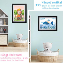 Hochwertiger A4 Bilderrahmen für Kinderkunstwerke - Schwarz