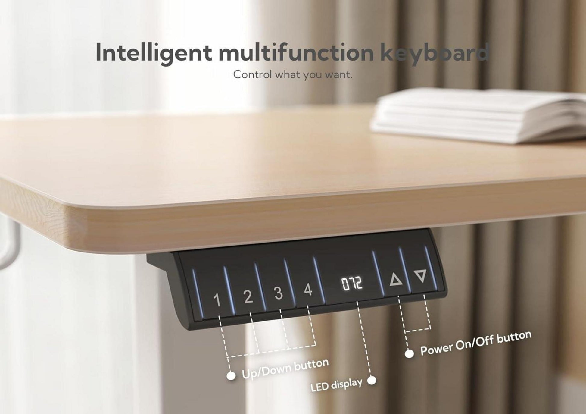 Höhenverstellbarer Eckschreibtisch L-Form 160x140cm Dual-Motor Beige