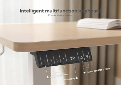 Höhenverstellbarer Eckschreibtisch L-Form 160x140cm Dual-Motor Beige