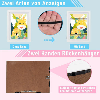Kodilin A4 Bilderrahmen Kinderzeichnungen Weiß 4er Set