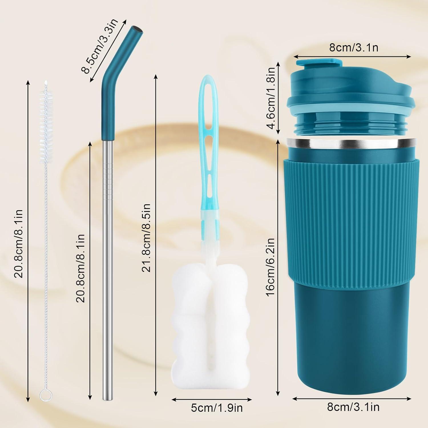 CS COSDDI Thermobecher Isolierbecher 450ml auslaufsicher mit Deckel Blue
