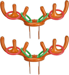 Aufblasbares Rentier Geweih Wurfspiel mit Ringe 2 Sets