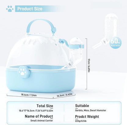 Transportbox Hamster mit Wasserflasche und