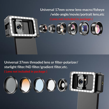 Objektiv Adapter 17mm/37mm Gewinde Handy Filmlampe