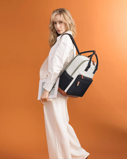 LOVEVOOK Rucksack Damen 15,6 Zoll Laptop Schwarz Wasserdicht Cod. A-Beige