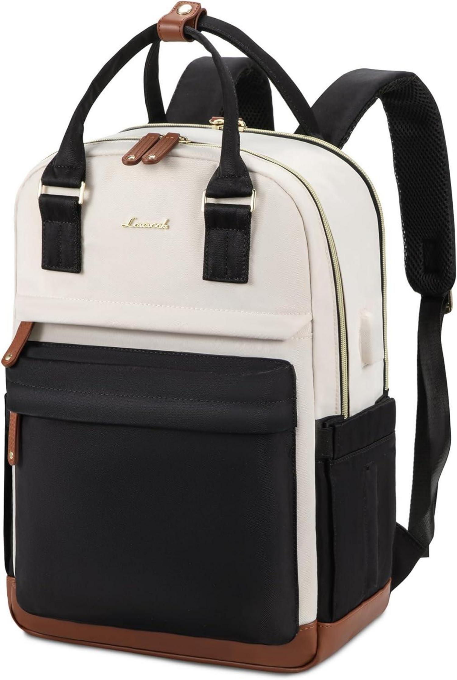 Schwarzer Laptop Rucksack Damen wasserdicht 17 Zoll Backpack