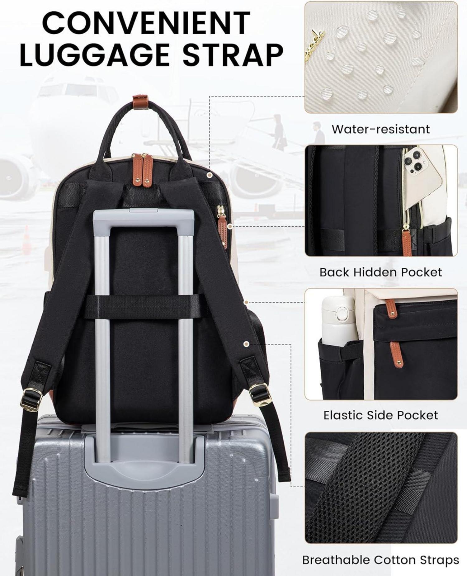 17 Zoll Laptop Rucksack Damen Wasserdicht Schwarz LOVEVOOK