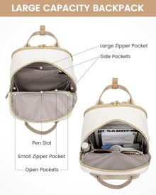 LOVEVOOK Damen Rucksack 15,6 Zoll Laptop Wasserdicht Beige