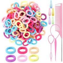 200er Pack Mini Bunte Elastische Haargummis Kinder Haarspangen Set
