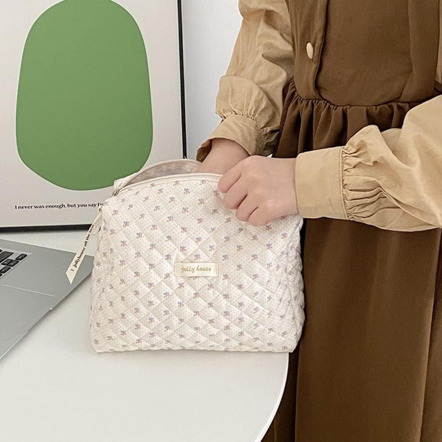 TIAASTAP 3-teilig Reise Kosmetiktasche Damen Blumenmuster Kawaii Aesthetic Bag