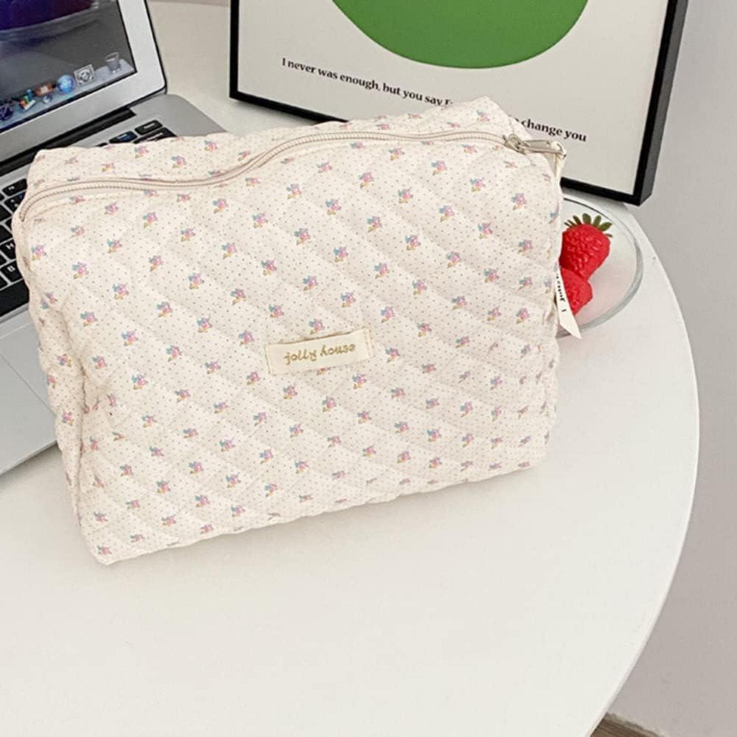 TIAASTAP 3-teilig Reise Kosmetiktasche Damen Blumenmuster Kawaii Aesthetic Bag