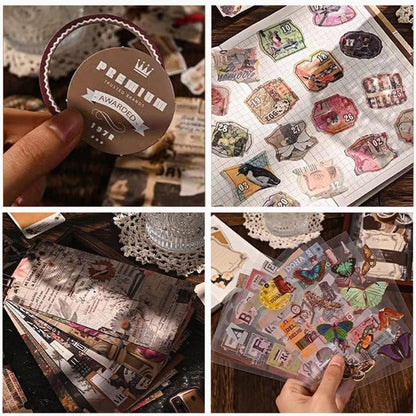 Vintage Scrapbook Set mit Notizbuch & Zubehör – DIY Geschenk