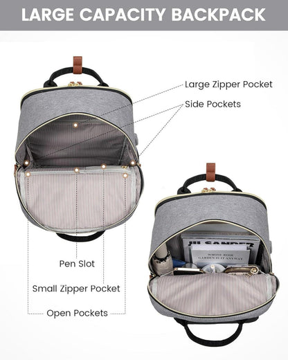 LOVEVOOK Schulrucksack Mädchen Damen Herren Schwarz 15,6