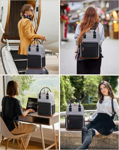 Schulrucksack Mädchen Teenager Schwarz 15,6 Zoll Laptop-Fach