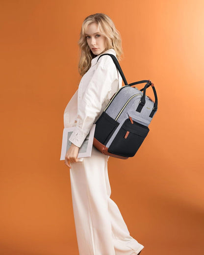 LOVEVOOK Schulrucksack 15,6 Zoll Laptop-Fach Wasserdicht Schwarz