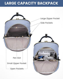 LOVEVOOK Rucksack Damen Herren 15,6 Zoll Laptop-Fach Blau