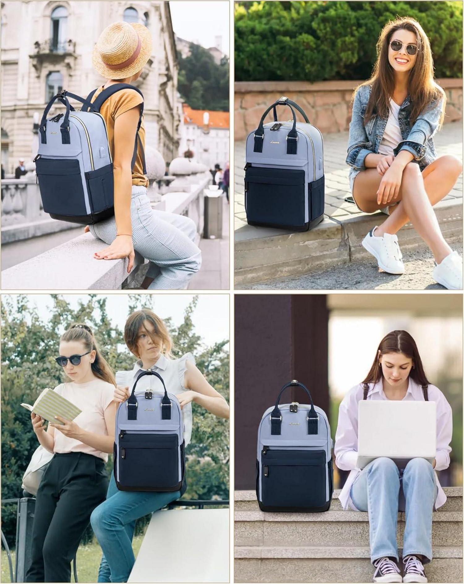Rucksack Damen Herren 15,6 Zoll Laptop-Fach, Wasserdicht Schultasche