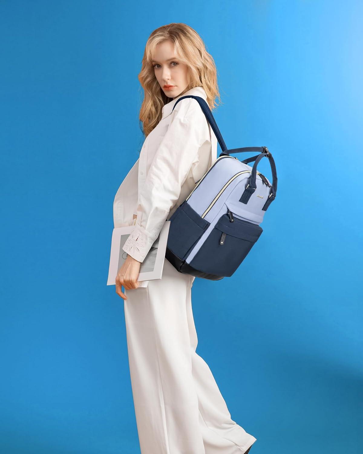 LOVEVOOK Rucksack Damen Herren 15,6 Zoll Laptop-Fach Wasserdicht Blau