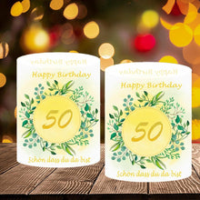 12er Windlicht Tischdeko 50. Geburtstag Happy Birthday 50 mit Schön