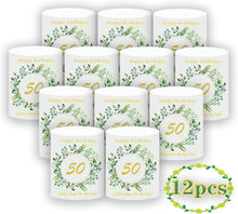 12 Windlicht Tischdeko 50. Geburtstag Mann Frau Kerzen 50