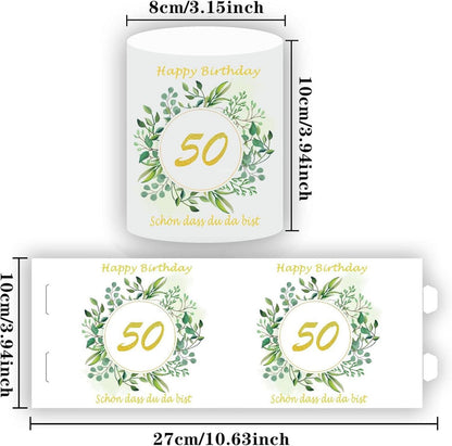 12er Windlicht Tischdeko 50. Geburtstag Happy Birthday 50 mit Schön