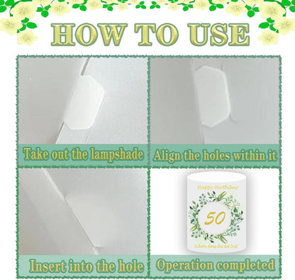 12 Stück Windlicht Tischdeko 50. Geburtstag Mann Frau - Geburtstagsfeier Deko - Schön Das Du Da Bist - Kerzen 50 Jahre