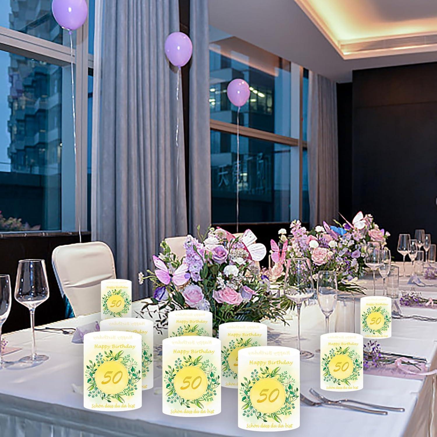 12er Windlicht Tischdeko 50. Geburtstag Mann Frau mit Schön Das Du Da