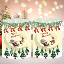 12er Set Weihnachts Windlicht Tischdeko für Innen & Außen