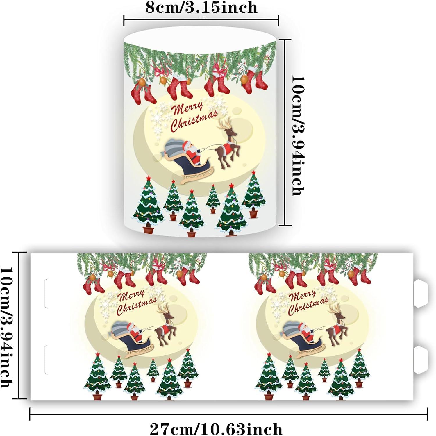 12er Set Weihnachts Windlicht Tischdeko für Innen & Außen