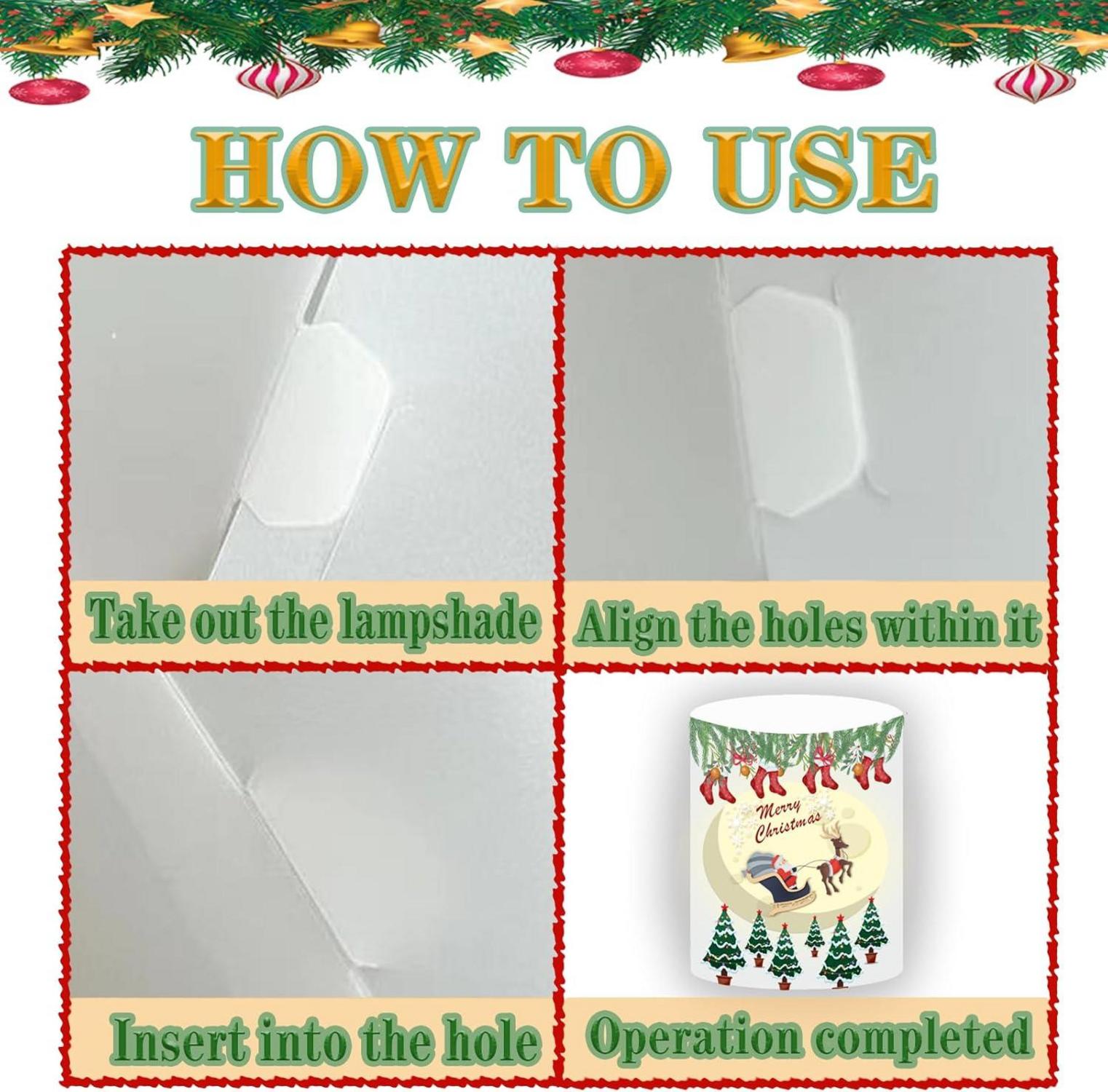 12er Set Weihnachts Windlichter Tischdeko für Indoor Outdoor Garten - Festliche Weihnachtsmotive - Hochwertiges PP Material